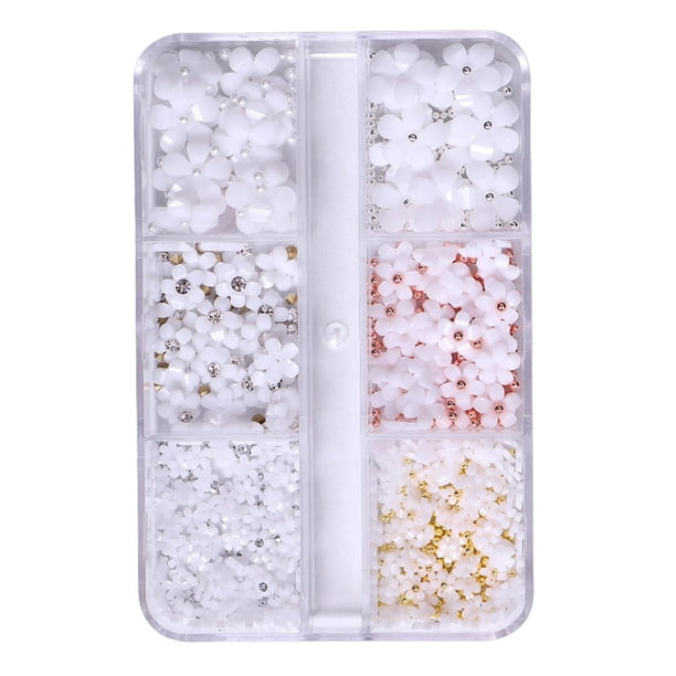 Adornos de flores 3D para uñas, diseño de flores de cerezo, 6 colores, ideales para decorar uñas y manualidades. Estilo A