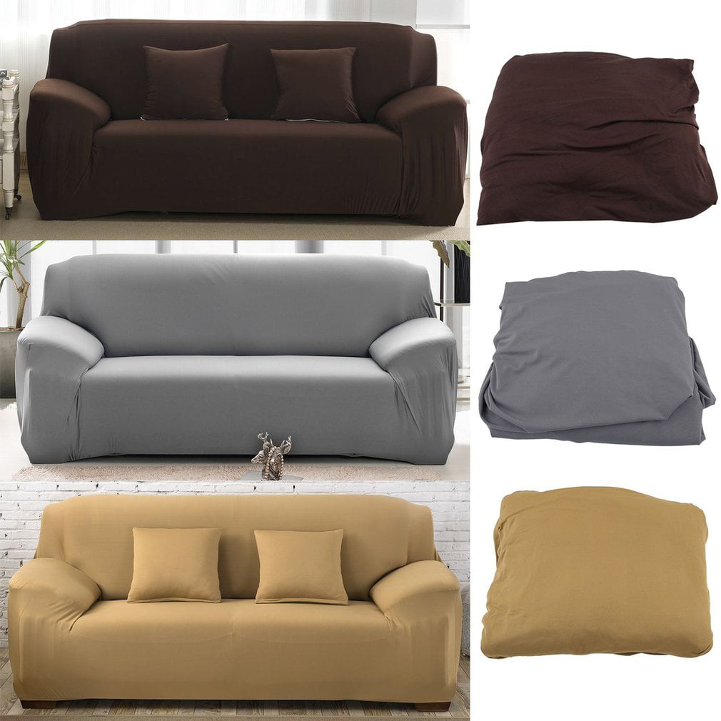 Fashcool Couch Covers Elastic Polyester Sofa Covers Pure Color Stretch Slipcover Flexible Chair