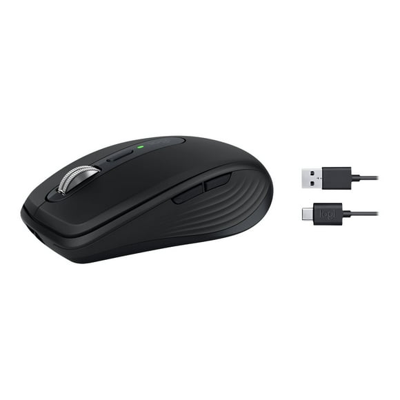 Logitech MX Anywhere 3S - Mouse - compact - optical - 6 buttons - wireless - Bluetooth - black