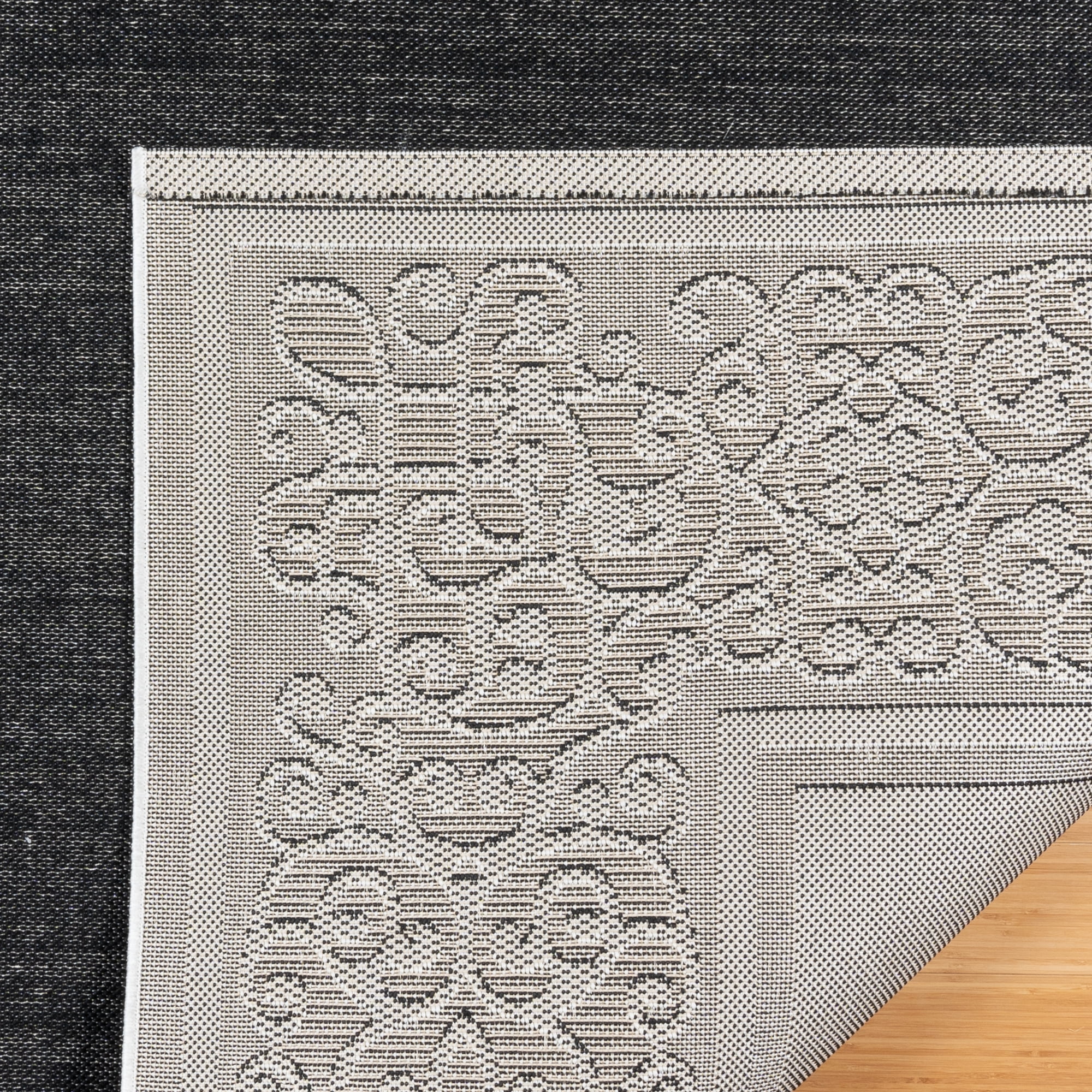 Gertmenian Paseo Tedo Transitional Damask Black/White Outdoor Area Rug, 6x9