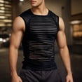 thumbnail image 2 of Men's Breathable Mesh Tank Top Sleeveless Muscle Fit See Through Undershirt Lightweight Summer Casual Vest, 2 of 4
