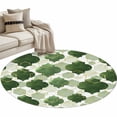 thumbnail image 2 of 3.3ft Washable Round Rug, Sage Green Moroccan Non-Slip Circle Area Rug for Entryway Bedroom, Abstract Gradient Gold Green Geometric Indoor Accent Floor Mat for Home Decor, 2 of 9