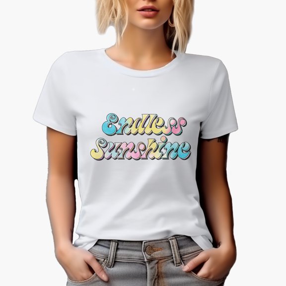 Distressed Endless Sunshine - Summer Themed Tie Dye Art Merch Gift, White T-Shirt, 2XL