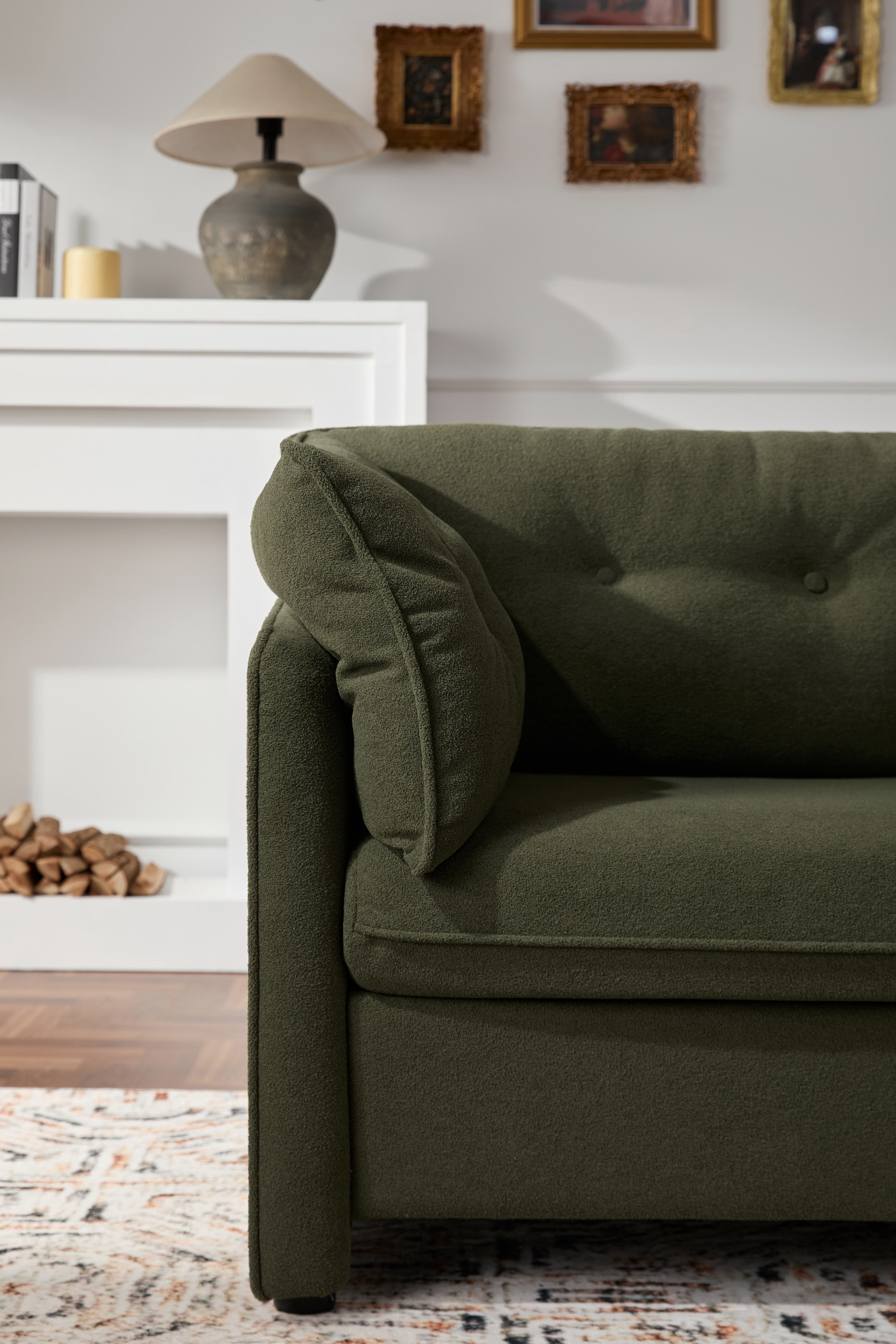 MAYEERTY Modern Style Chenille Oversized Accent Armchair for Living Room, Bedroom, Green