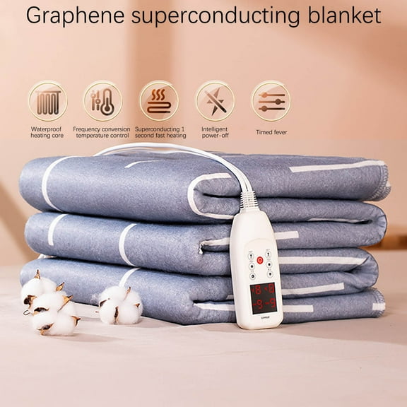 Clearance PEONAVET Electric Blanket Household Non-woven Heating Pads Bedroom Double-control Smart Thermostat Electric Blankets 71*59in