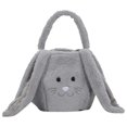 thumbnail image 6 of Hvmvliv Easter Basket Personalized Bunny Easter Basket, Custom Name Kids Tote Bag with Plush Ears, Gift for Girls Babies Toddlers Gray, 6 of 6