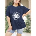 thumbnail image 4 of XCHQRTI Sunflower Shirts for Womens Plus Size Short Sleeves T-Shirt Graphic Oversized Flower Tops, 4 of 7