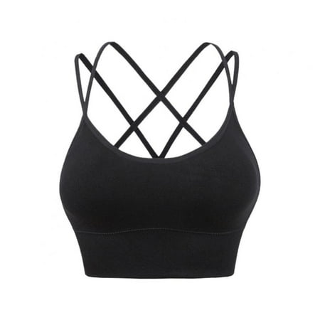 

Cross Back Sport Bras Padded Strappy Criss Cross Cropped Bras for Yoga Workout Fitness