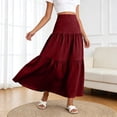 thumbnail image 2 of hotojiny Boho Skirts for Women Casual Maxi Skirts for Women Flowy Elastic High Waisted A-Line Long Skirts for Beach Vacation, 2 of 7