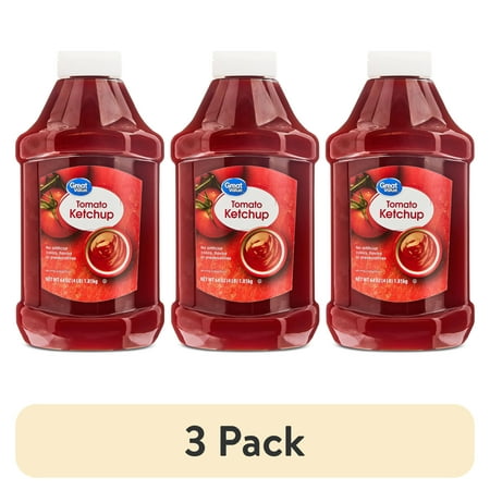 (3 pack) Great Value Tomato Ketchup, 64 oz