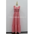 thumbnail image 4 of Women's Retro Pleated Suspender Ruffled Maxi Dress, 4 of 9