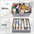thumbnail image 4 of HZKAICUN Set of 2 Storage Boxes for Underwear and Other Small Accessories, 24 Cell Foldable Drawer Dividers for Storage of Socks, Scarves, Bras, 4 of 9