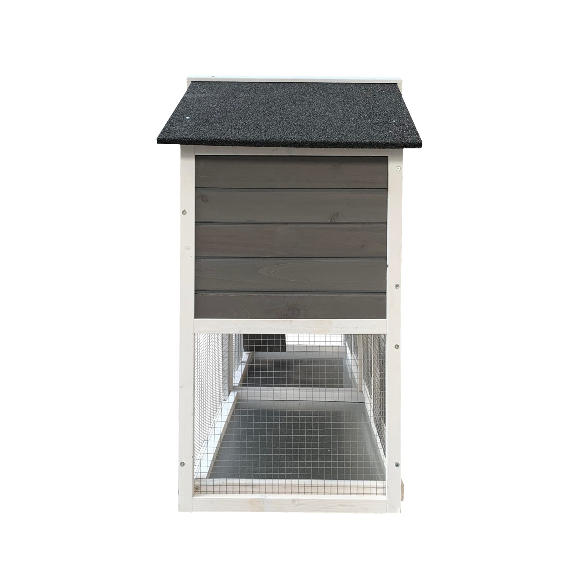 Pefilos 61" Wood Rabbit Hutch Indoor Outdoor Bunny Cage Rabbit House with Removable Tray Pet Cage for Small Animals, Gray Pefilos 61" Wood Rabbit Hutch Indoor Outdoor Bunny Cage Rabbit House with Removable Tray Pet Cage for Small Animals, Gray