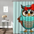 thumbnail image 3 of RKSupls Shower Curtain, Whimsical Cartoon Owl Red Bow Polyester Shower Curtain with Hooks for Chic Elegant Home Bathtub Bathroom Decor Washable Curtains, 3 of 5