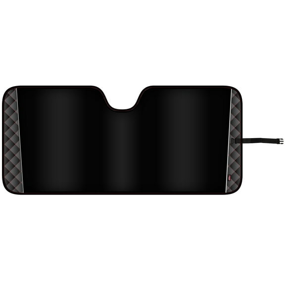 Genuine Dickies Red Diamond Accordion Auto Sunshade, Black, Universal Fit, 40726WDI