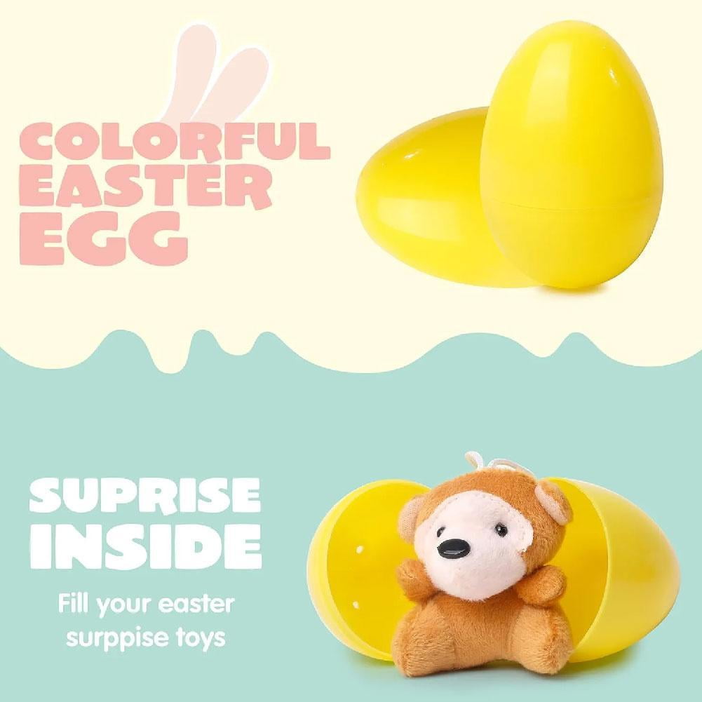 Easter Eggs Filled with Mini Plush Animals, 24 pack Stuffed Animal Easter Basket Stuffers for Toddlers Kids, Plastic Egg Filler Toys for Easter Egg Search, Party Favors