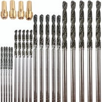 Drilax Diamond Drill Bits 1mm 1.5mm 2mm 2.5mm 20 Pieces Diamond Drill Bits for Glass Compatible with Dremel Bits Collets Included Glass Drill Bits