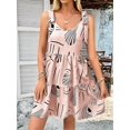 thumbnail image 5 of Women Summer Casual Sleeveless Mini Pleated Tank Vest Dresses Pink S, 5 of 8