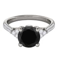 thumbnail image 2 of Mauli Jewels Rings for Women 2.35 Carat Black Diamond Ring prong 14K Solid White Gold, 2 of 7