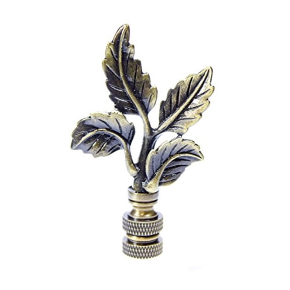 Leaves Lamp Finial Antique Metal 3"h by Finial Showcase