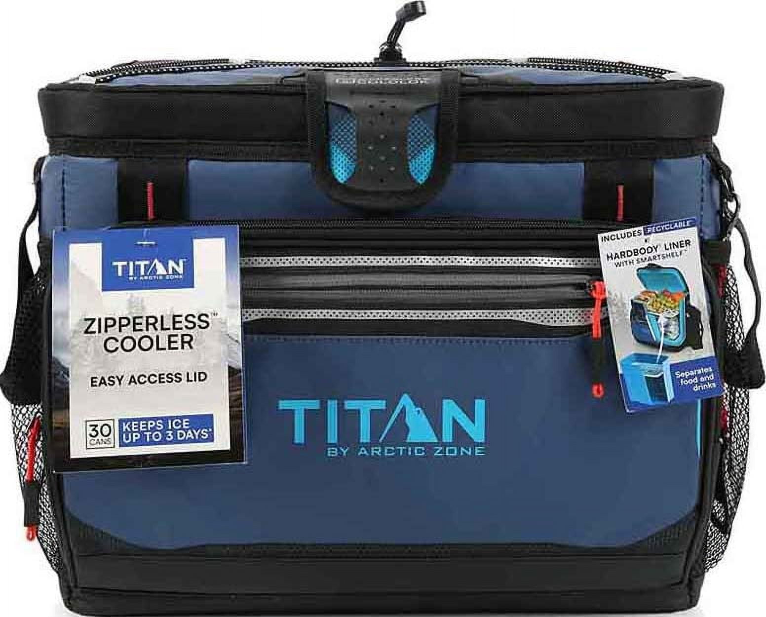 Titan by Arctic Zone 30 Can, 20 Quart Zipperless Soft Cooler, Ocean Blue