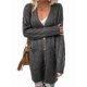 thumbnail image 2 of Suéter Cárdigan de Larga para Mujer, Otoño e Invierno, Tejido de Punto , con Botones Delanteros, Abrigo Gris Oscuro L, 2 of 7