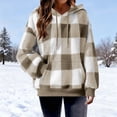 thumbnail image 6 of Neewe Women's Plaid Sherpa Pullover Winter Jacket Women Long Sleeve Sweatshirt Cozy Hoodies S-XXL, 6 of 7