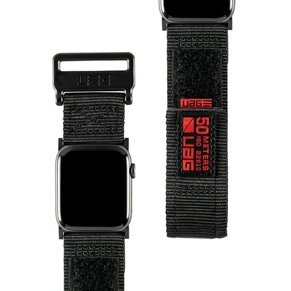 UAG Apple Watch Band 49/46/45/44mm, Series Ultra 3/Ultra 2/Ultra/4-11/SE3/SE2/SE, High Strength Nylon Weave Replacement Strap, Active Black