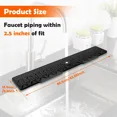 thumbnail image 3 of Silicone Sink Splash Guard – Faucet Drip Catcher & Countertop Protector Mat, Quick-Dry Non-Slip Tray For Kitchen & Bathroom (Black/Grey, 34" X 6")​, 3 of 7