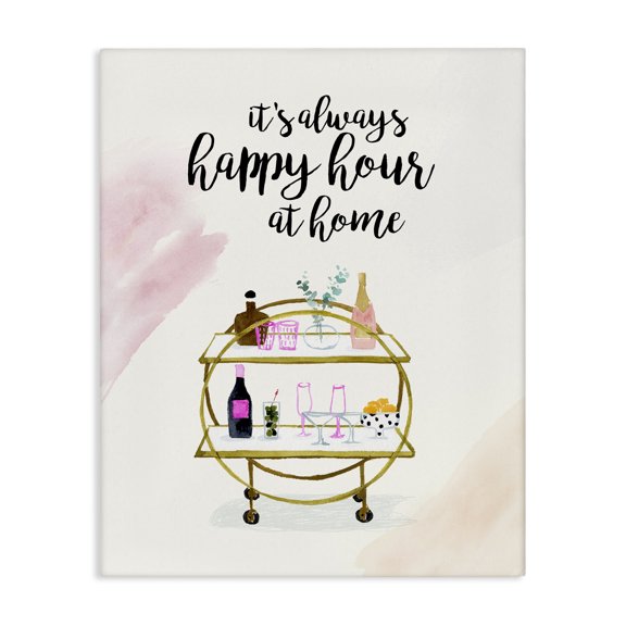 Stupell Industries Art Deco Always Happy Hour Home Canvas Art, 36 x 48, by Victoria Borges