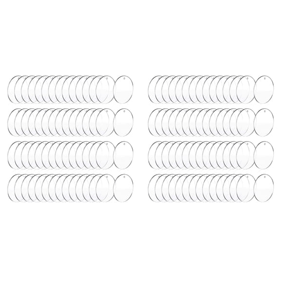 100 Pcs 3 Inch Acrylic Blanks with Transparent Circle Ornament Clear Round Acrylic Christmas Ornament Blanks