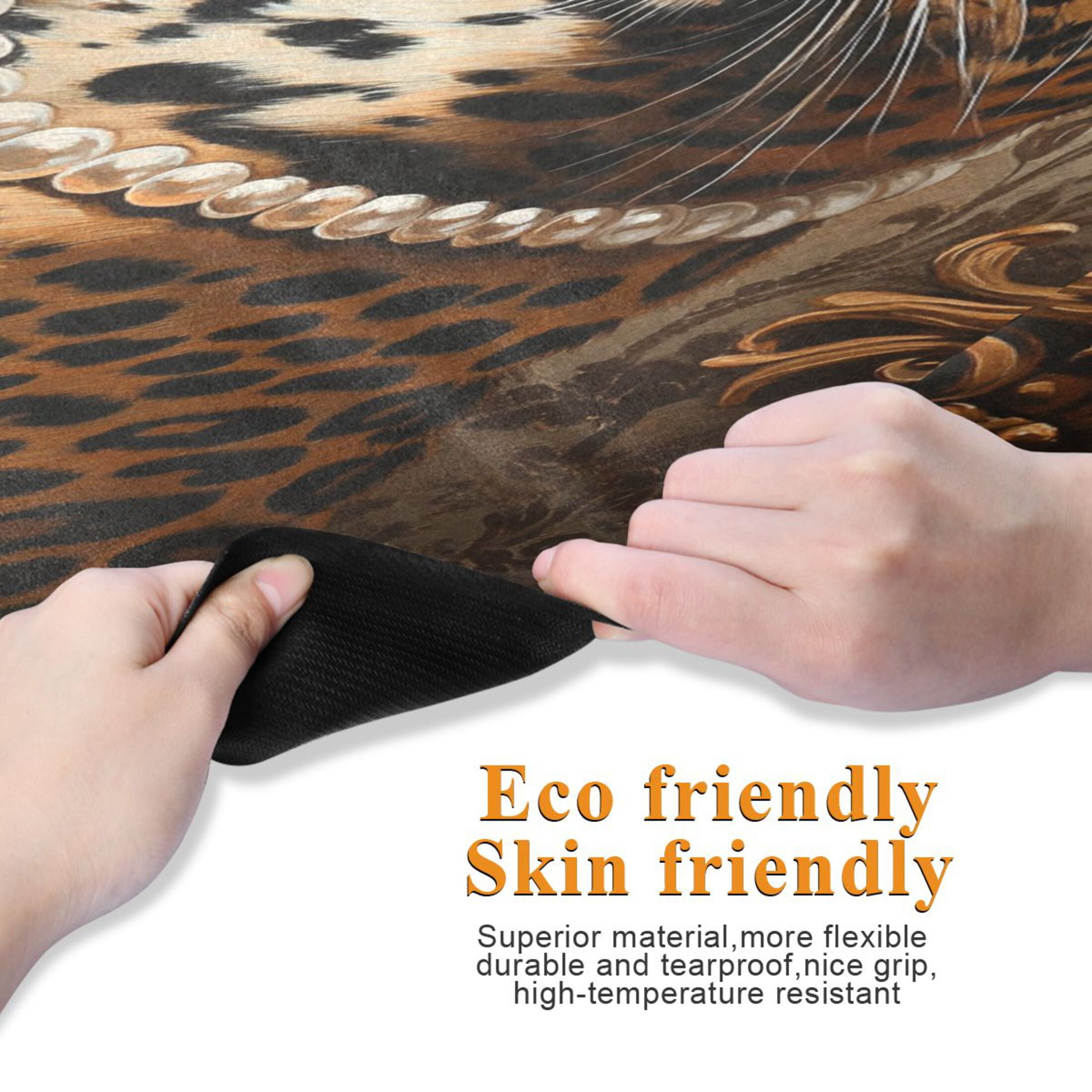 BZSMCE Yoga Mat Women Leopard with Flowers and Pearls Fitness Mat