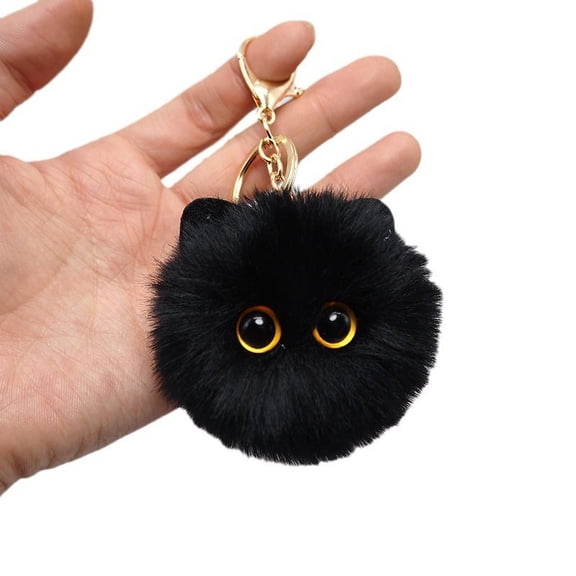 Cute Plush Cat Big-Eyed Stuffed Animal Keychain Bag Charmfor Handbag Purse Decoration