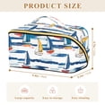 thumbnail image 4 of FORMRS Makeup Bag Travel Cosmetic Organizer for Women Fold Flat Zipper Pouch with Handle, Dark Blue Hand Drawn Sailboats, 4 of 8
