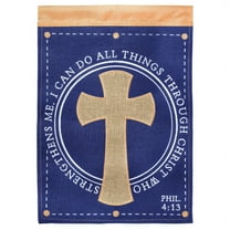 Dicksons I Can Do Purple 18 x 13 Double Applique Polyester Burlap Outdoor Garden Flag