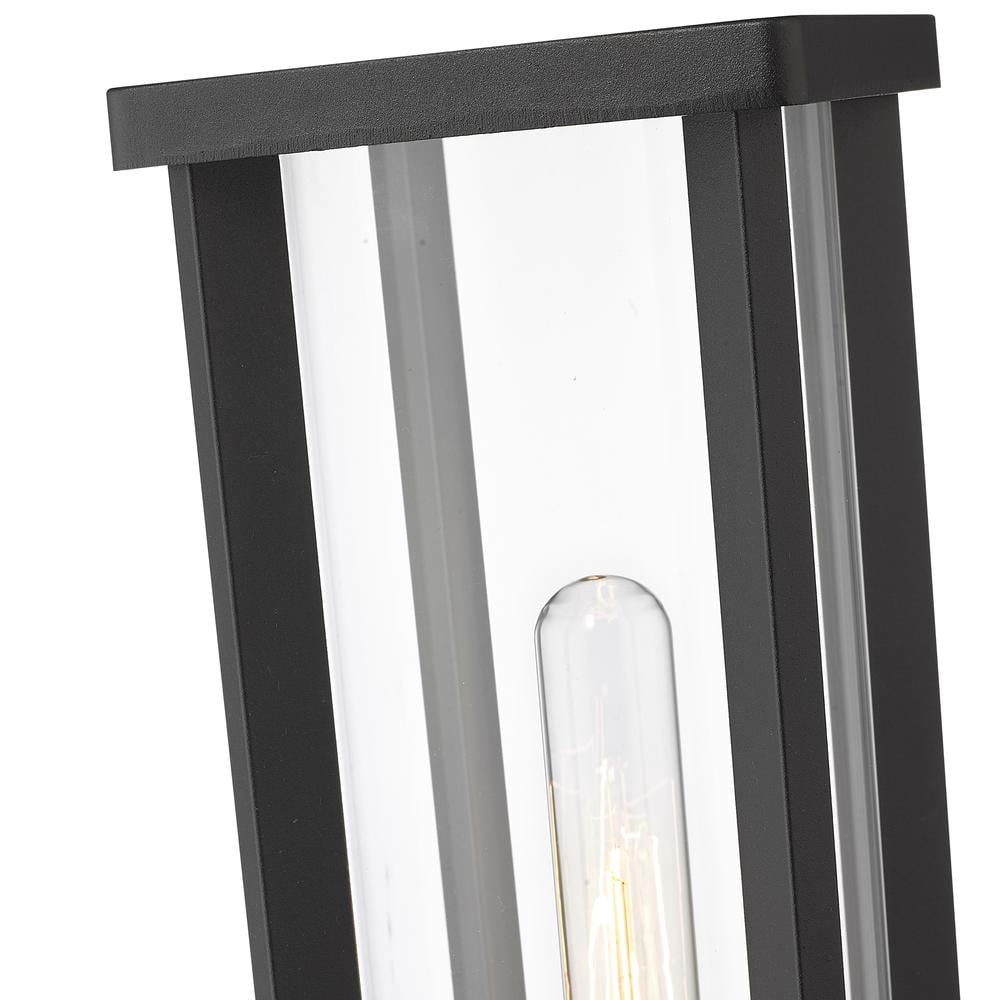 1 Light Outdoor Post Mount Fixture Frame Finish Black