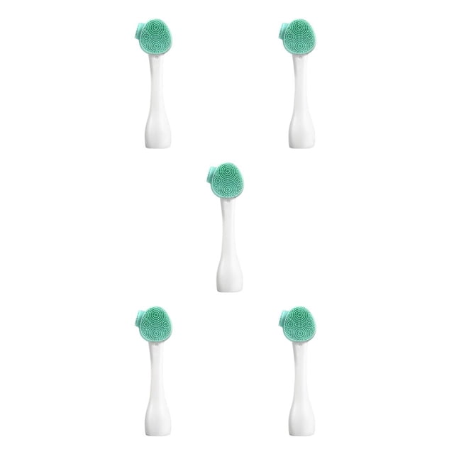 Qarigey Cepillo de limpieza facial Cepillo de masaje facial de silicona Limpiador facial exfoliante, cabeza única, verde blanco Type2 NO2 Qarigey CBP152401