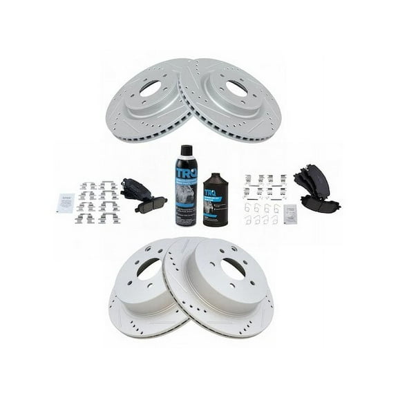 Front and Rear Brake Pad and Rotor Kit - Compatible with 2014 - 2020 INFINITI Q50 2015 2016 2017 2018 2019