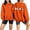 Orange Pullover, variant on KEGIRLOM Oversized Halloween Sweaters for Women, Black Cat, Ghost, Pumpkin Print, Long Sleeve, Crew Neck, Halloween Outfits Orange