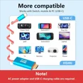 thumbnail image 7 of Switch 2 HDMI Cable Dock Base Station,4K 60 Hz 18 Gbps USB C 3.2 to HDMI 2.0 6.6 ft,100 W PD Play While Charging,Portable Travel TV Adapter Cord Compatible with Nintendo Switch 2/2017/OLED, 7 of 7