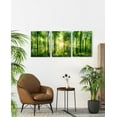 thumbnail image 3 of Forest Art Canvas Wall Decor: 3 Panel Nature Wall Art Landscape Paintings Trees Green Pictures Sunrise Scenery Wall Decor for Living Room Bedroom Office Bathroom(only canvas), 3 of 6
