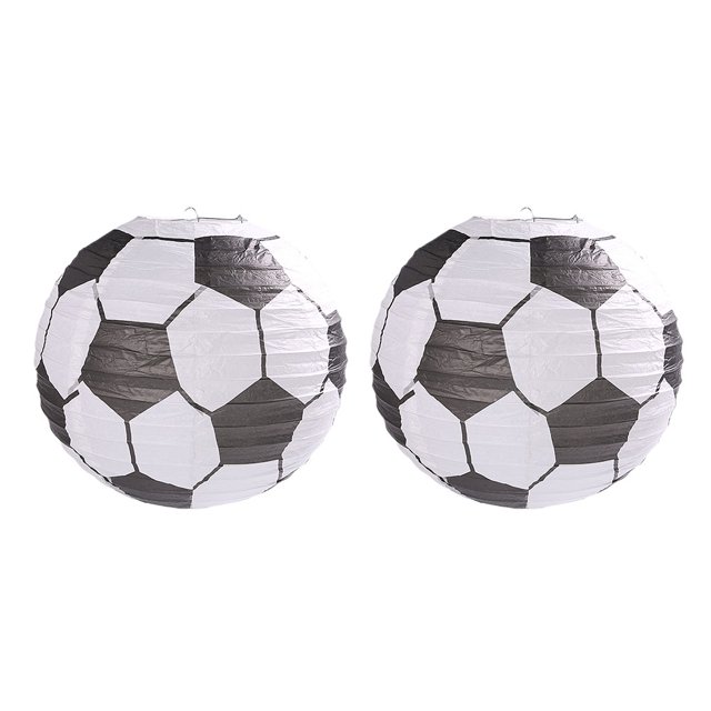 2PCS Kids Paper Lantern Decorative Hanging Decorations Lantern Light for Home Kids Room Kindergarten Classroom (Football)