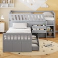 thumbnail image 3 of L-shaped Twin Loft and Platform Bed - 7 Drawers & Full Guardrails (GRAY) - Durable Construction for Bedroom, 3 of 22