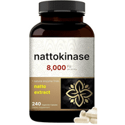 Nattokinase 400 mg 8,000 FU Fibrinolytic Units 240 Caps High Potency