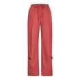 thumbnail image 5 of Hauaitttt Womens Casual Solid Color Loose Pockets Elastic Waist Pants Long Trousers Women Harem Pants plus Size Stretch Pants Cute Casual Pants for Women Womens Casual Business Attire Sweatpants for, 5 of 5