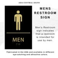 thumbnail image 6 of ADA CENTRAL SIGNS - 6"X9" Mens Restroom Sign - ADA Compliant Tactile Graphics Grade 2 Braille Text Acrylic Wall Signs - Bathroom Door Placard Double Sided Tape Rest Room Sign for Business Apartment, 6 of 7