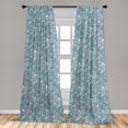 thumbnail image 5 of Ambesonne Sea Shells Curtains, Doodle Style Pattern, Pair of 28"x84", Blue Grey White, 5 of 5