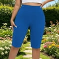 thumbnail image 5 of Stamzod Women's Capri Pants Mid-Calf Length High Waisted Yoga Capri Leggings Casual Stretch Pull On Capris Plus Size Clothes Blue XXXXXL, 5 of 10
