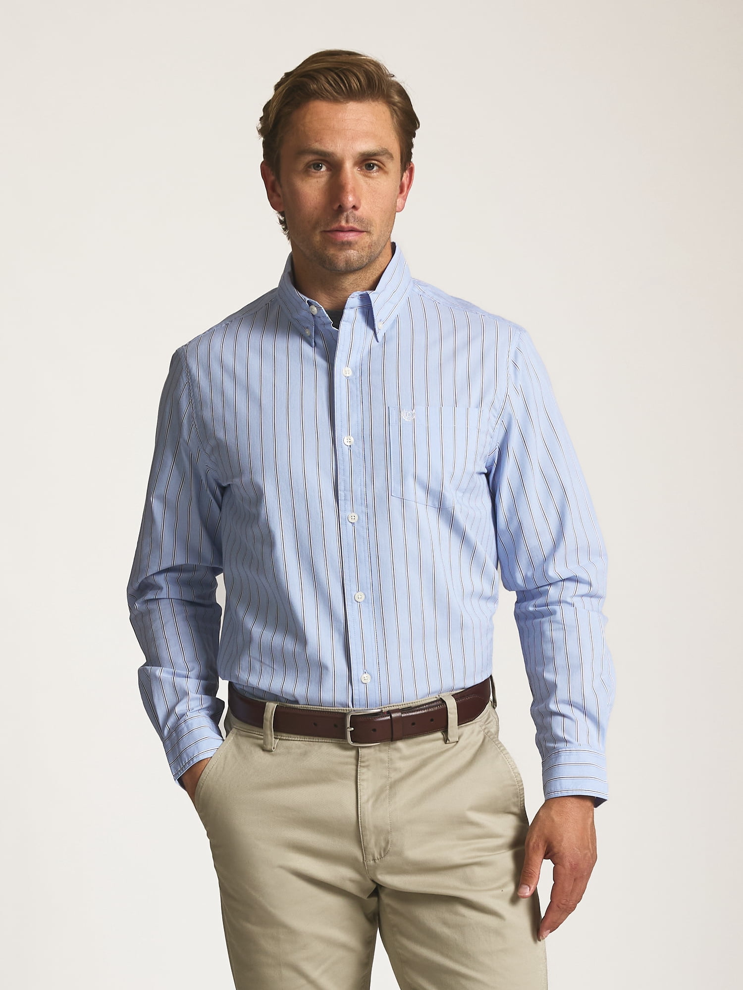 Chaps Men’s and Big Men’s Easy Care Long Sleeve Shirt, Sizes S–2XL