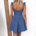 thumbnail image 4 of WILLBEST Robes d'Été Décontractées pour Femmes Robe en Denim d'Été Tendance pour Femmes Décontractée à Manches Fluides Dos Ouvert Tenue en Jean Idéale pour les Événements Extérieurs et la Mode de Tous les Jours, 4 of 5